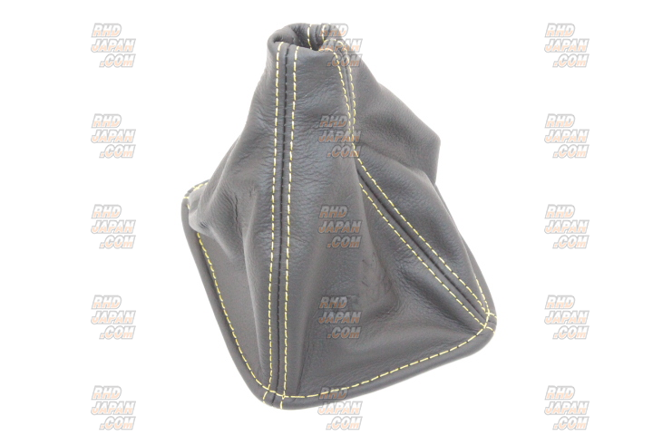 Car Make T&E Vertex Leather Shift Boot Black Gold - JZX90 - RHDJapan