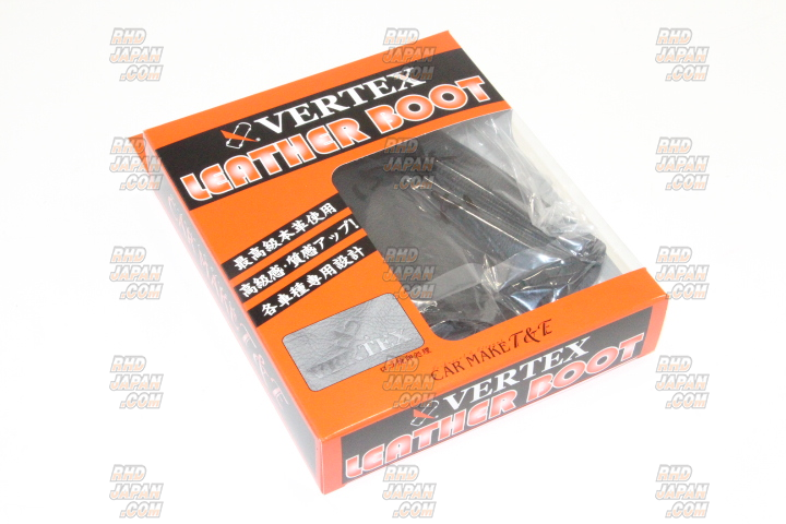 Car Make T&E Vertex Leather Shift Boot Black Red - S15 5-Speed