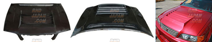 D-Max D1 Spec Bonnet Cooling Hood Black Carbon Fiber - JZX100